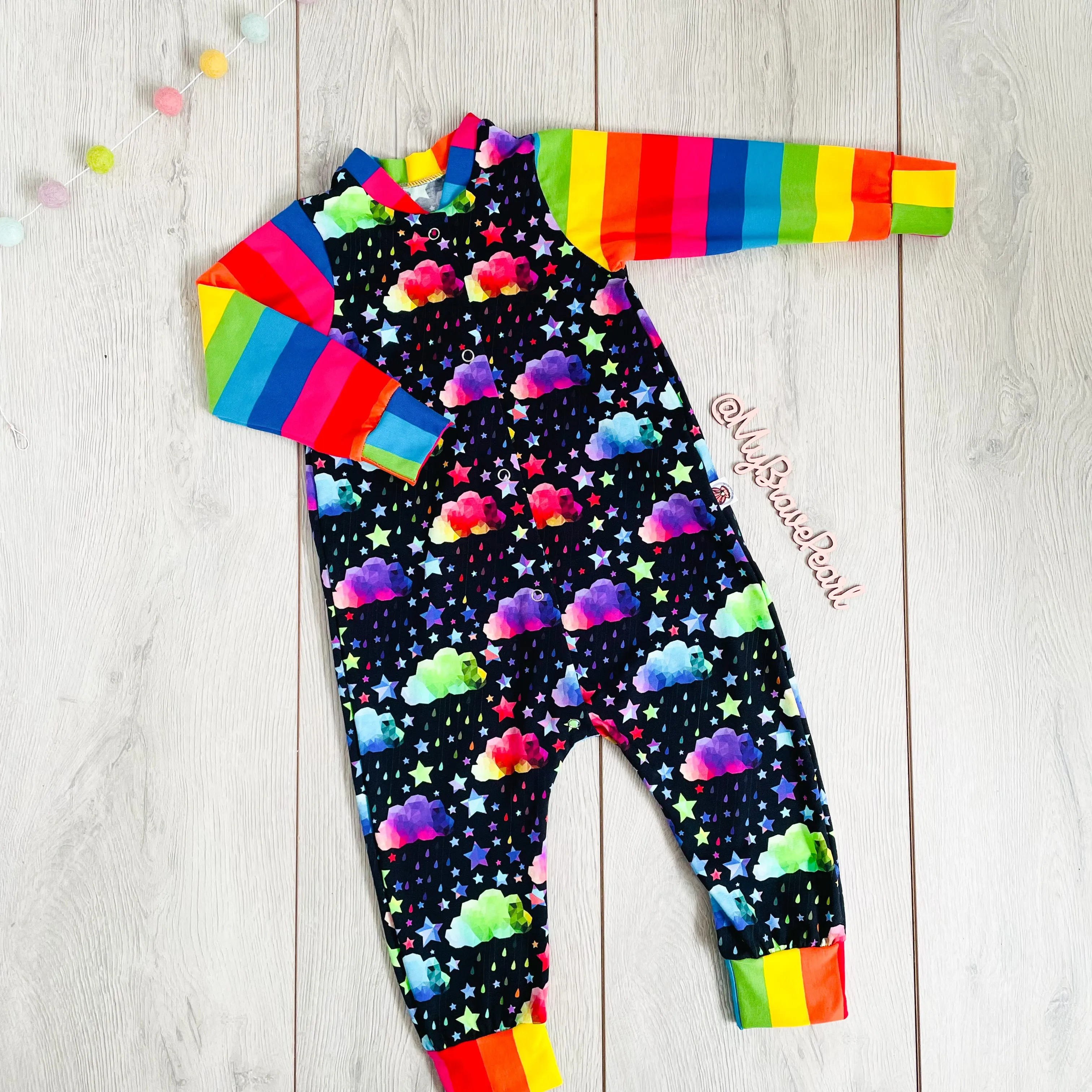 BP Baby Long Sleeve Popper Romper