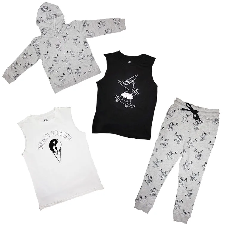 Brain Freeze Graphic Sleeveless Tee in White