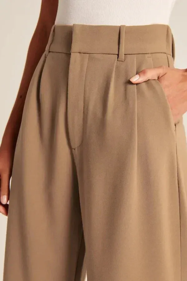 Braune Weite Tailored-Hose - Clara