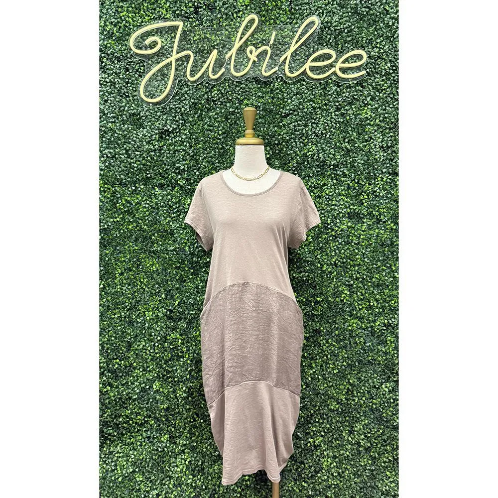 Bria Taupe Linen Dress