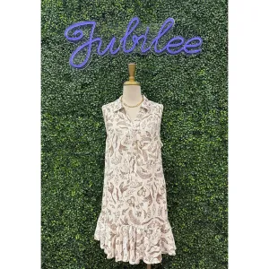 Brown Porcelain Collared Dress