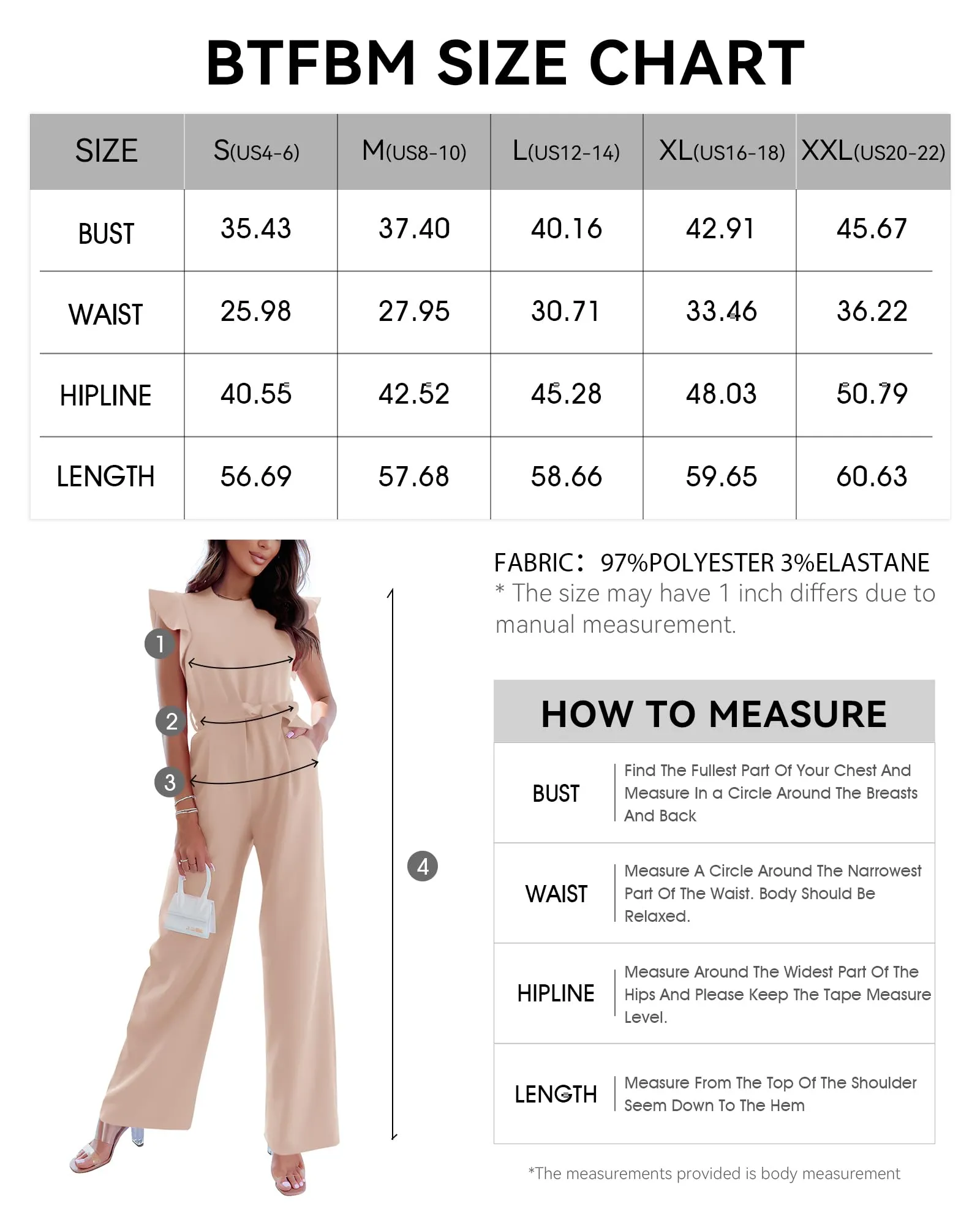 BTFBM Women Jumpsuits Crew Neck Ruffle Cap Sleeve Belted High Waist Wide Leg Romper with Pockets One Piece Casual Outfits(Solid Apricot, Small)