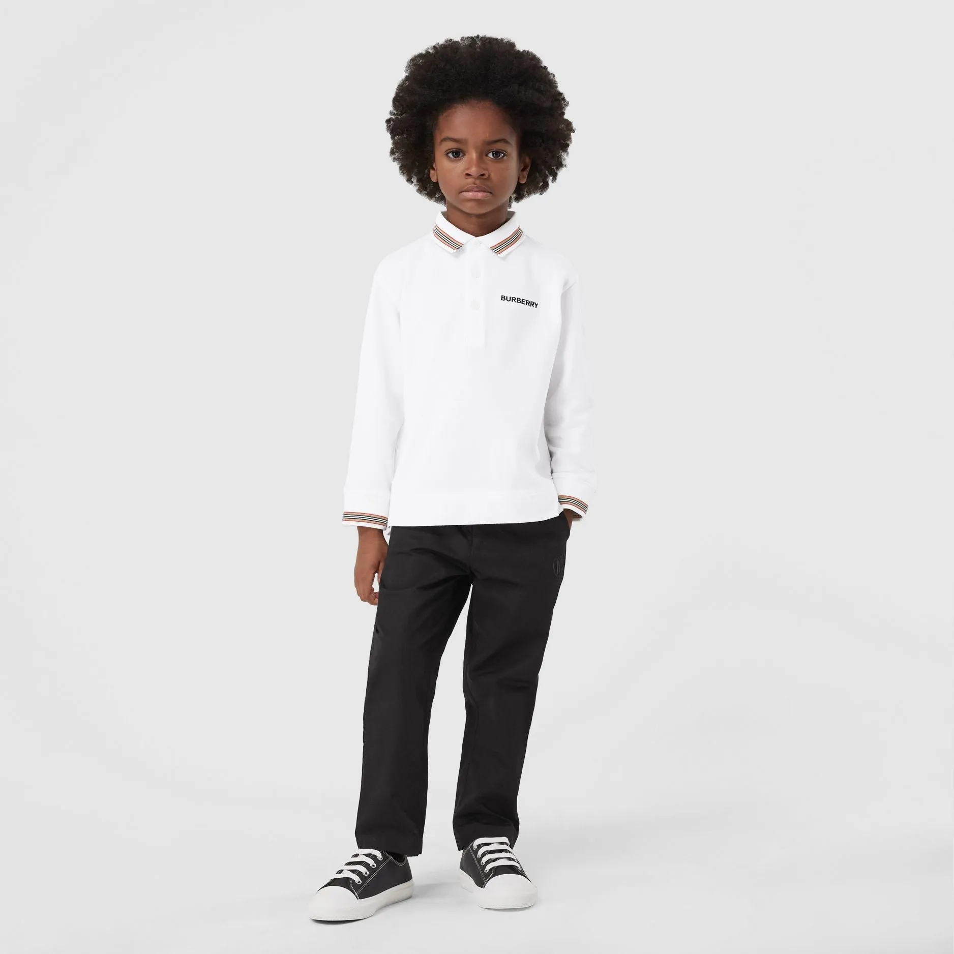Burberry Long-sleeve Cotton Piqué Polo Shirt