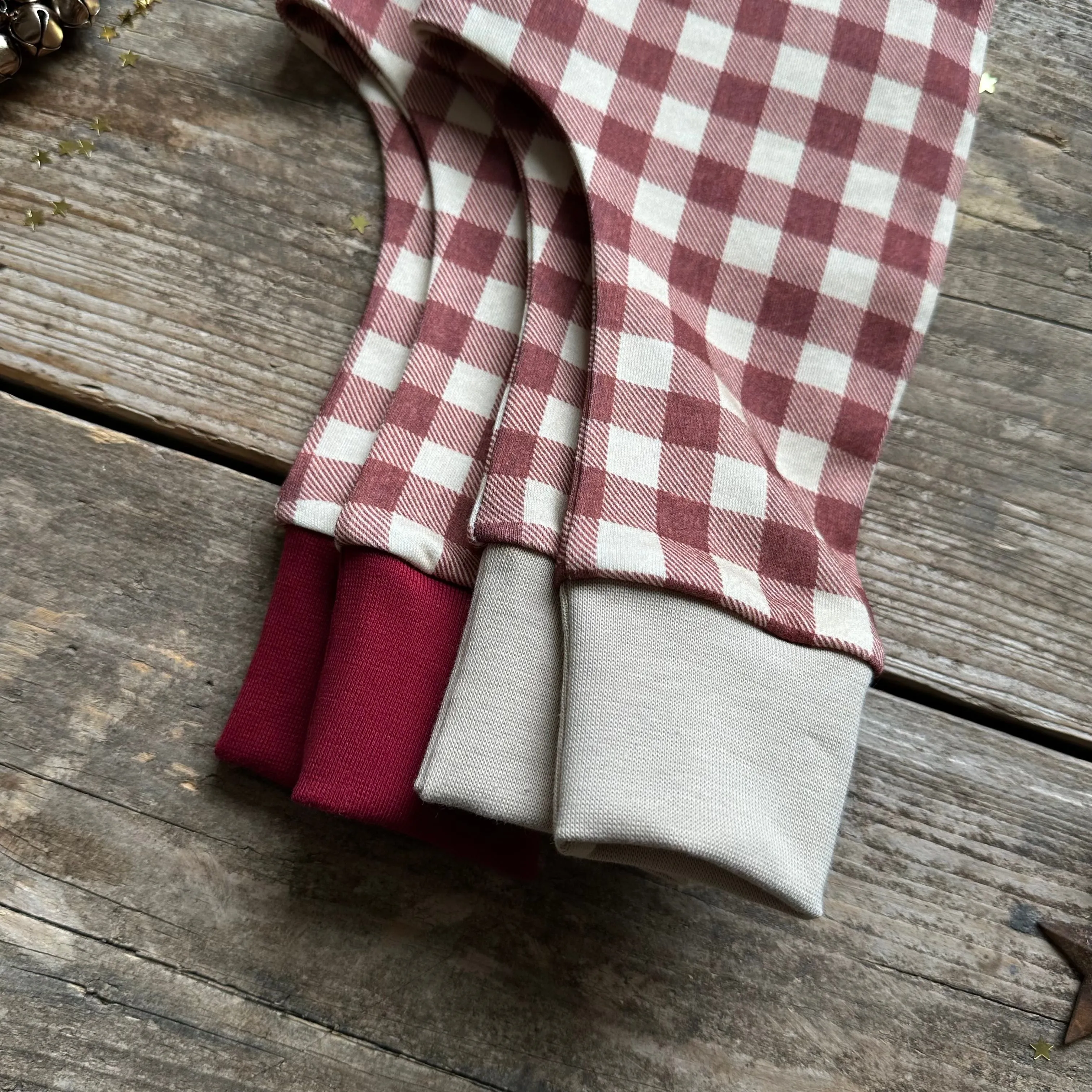 Burgundy Check Knotted Hats
