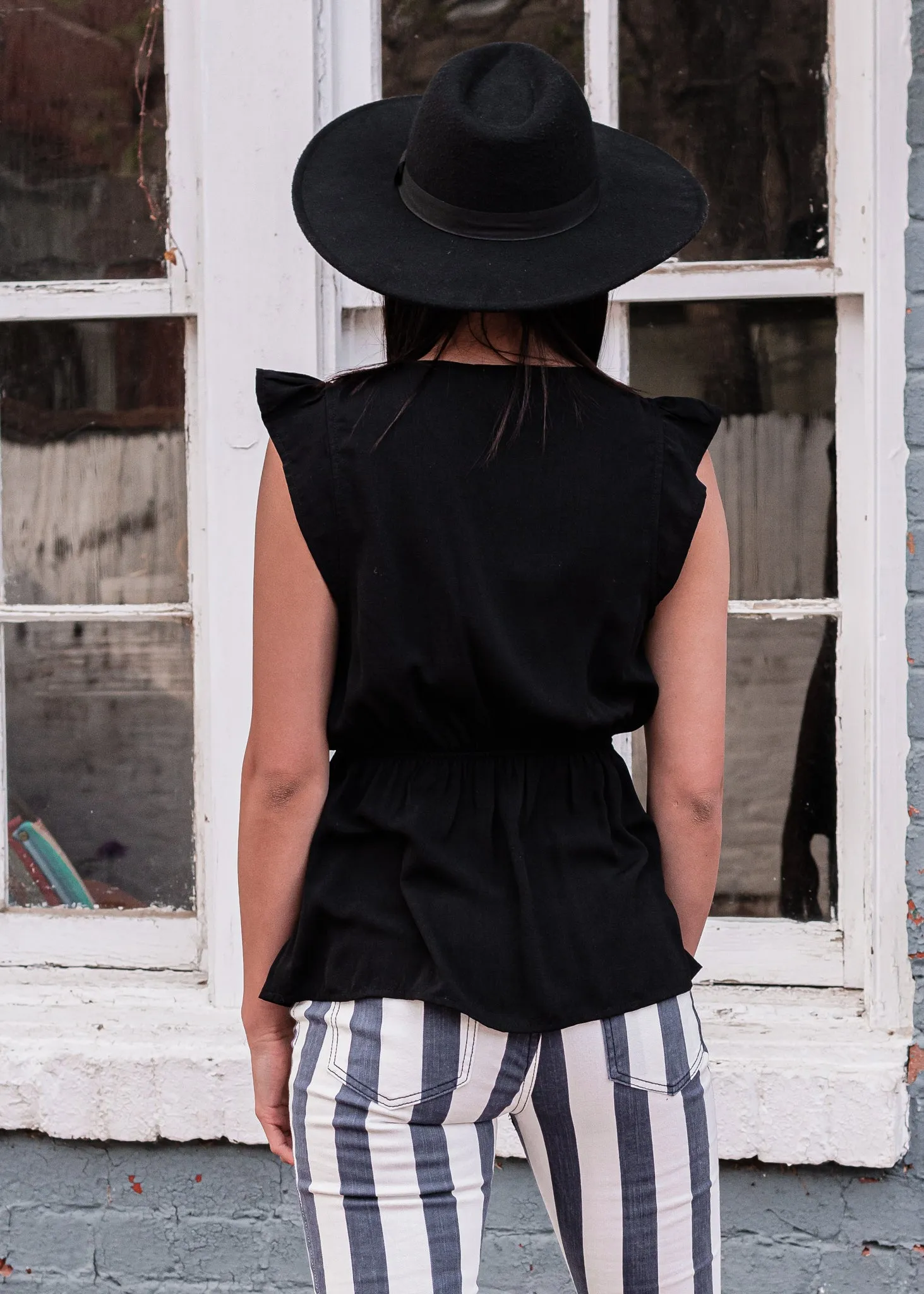Cabana Bound Embroidered Peplum Top