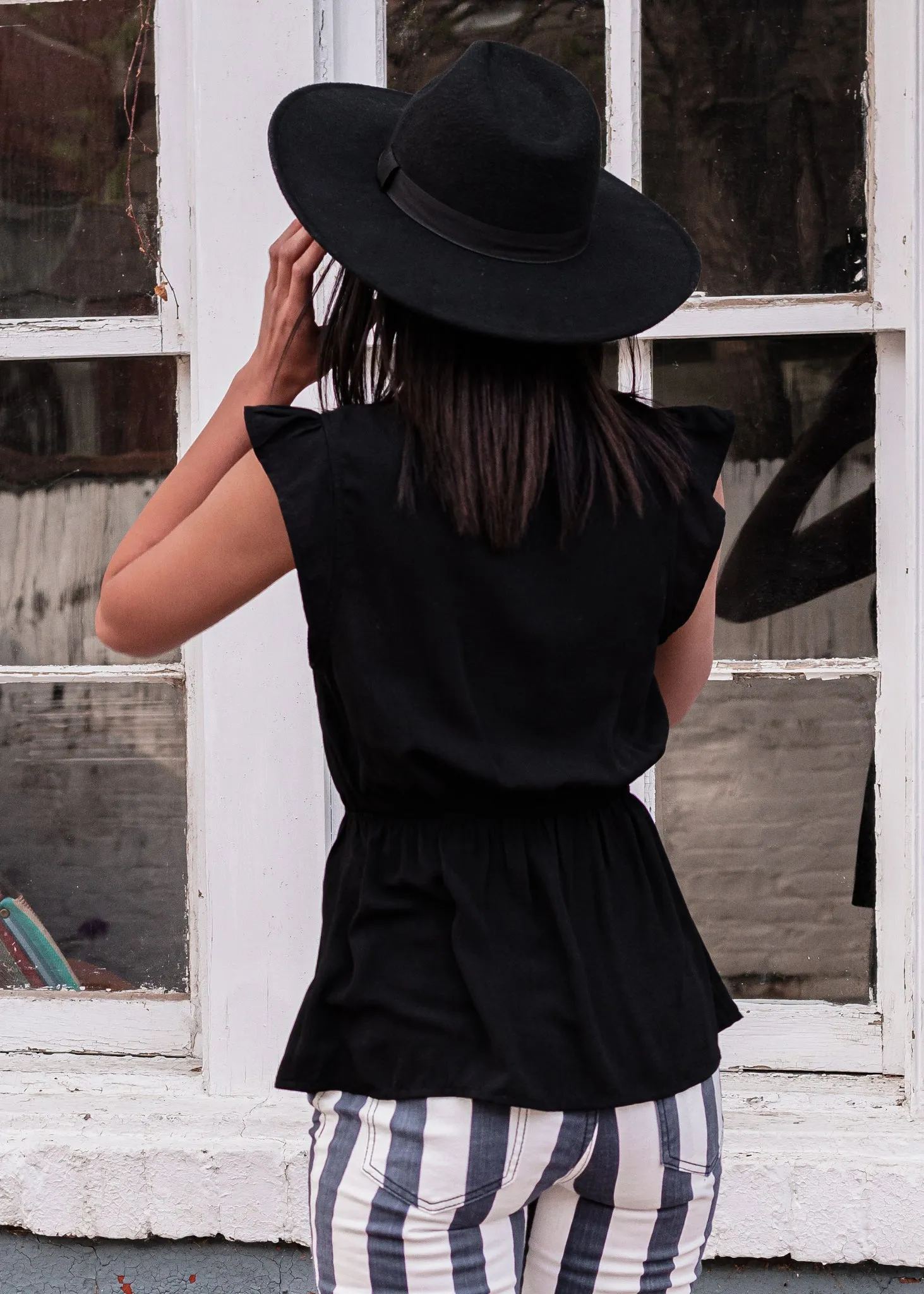 Cabana Bound Embroidered Peplum Top