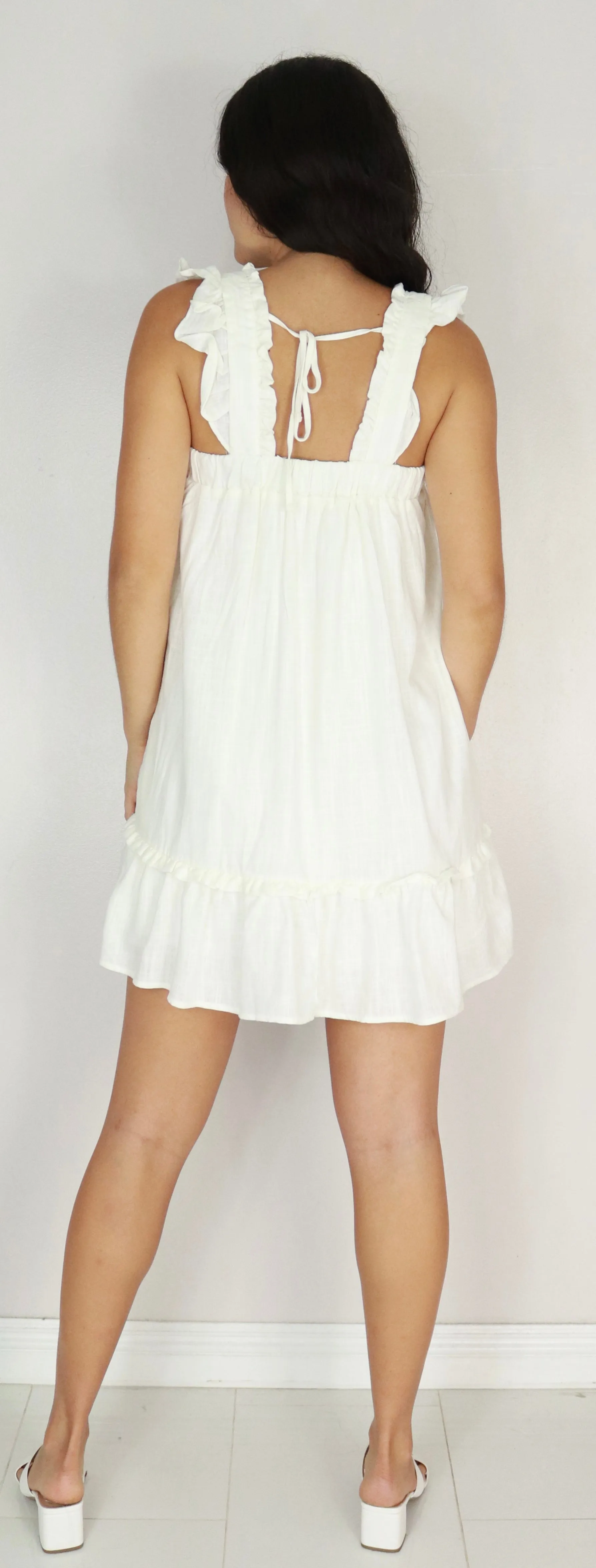CAPPED SLEEVE TIERED DRESS