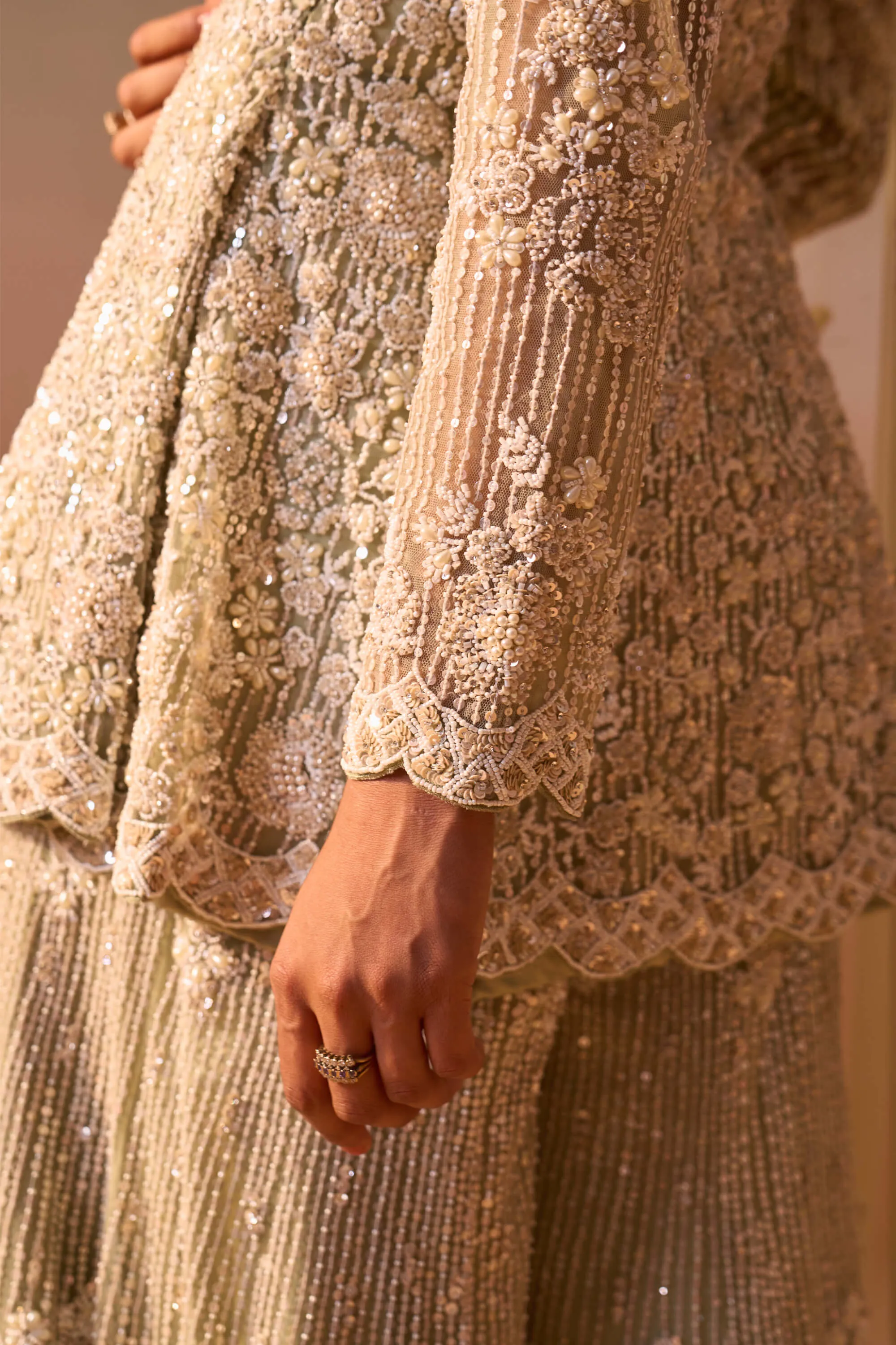Cardamom embroidered sharara set