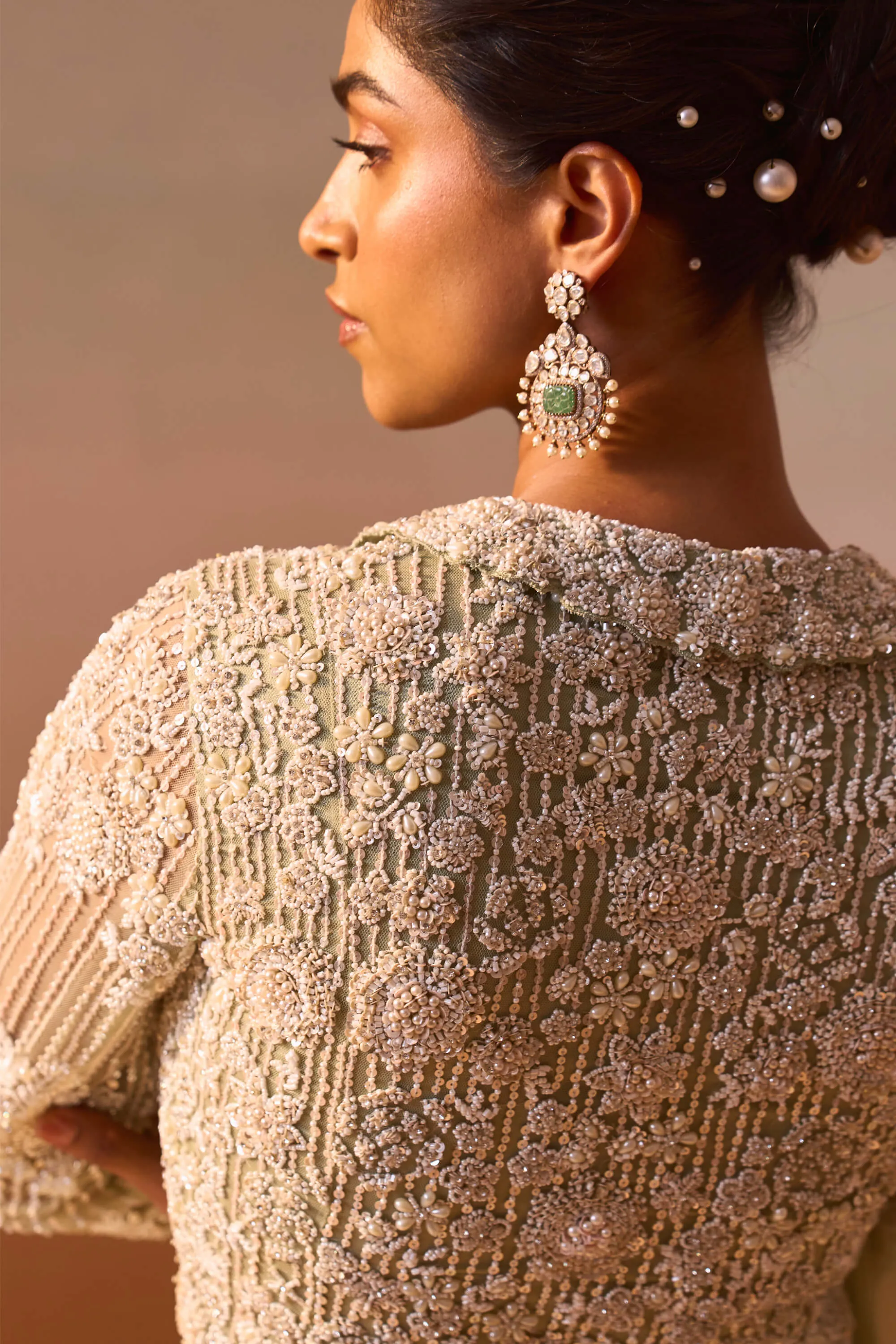 Cardamom embroidered sharara set