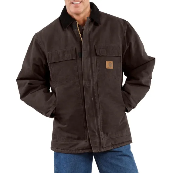 Carhartt Men's Sandstone Traditional Coat/Arctic Quilt-Lined