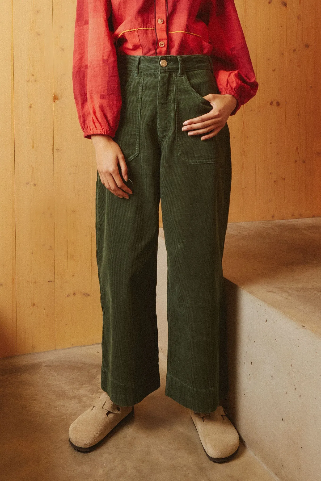 Carpenter Trouser Corduroy Forest Green