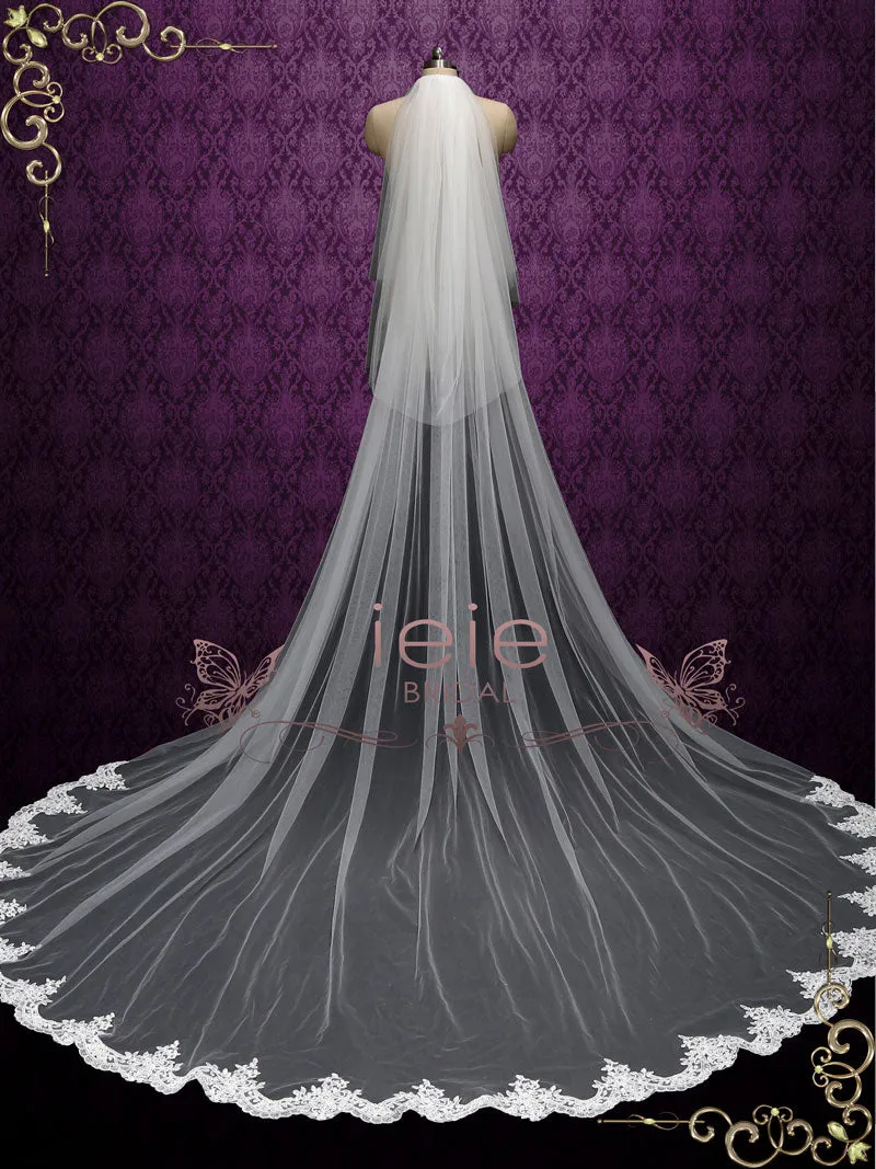 Cathedral Length Wedding Veil with Blusher VG2018