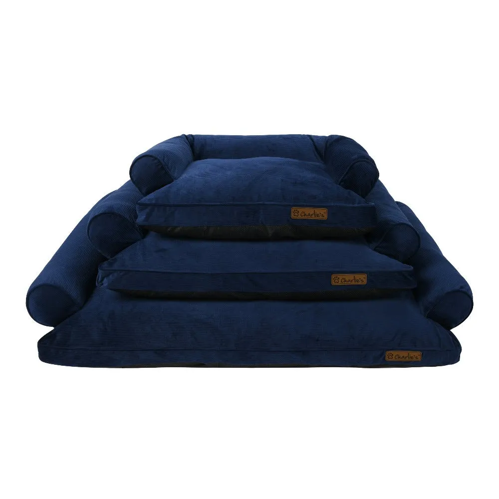 Charlie's Corduroy Dog Sofa Bed Navy Small