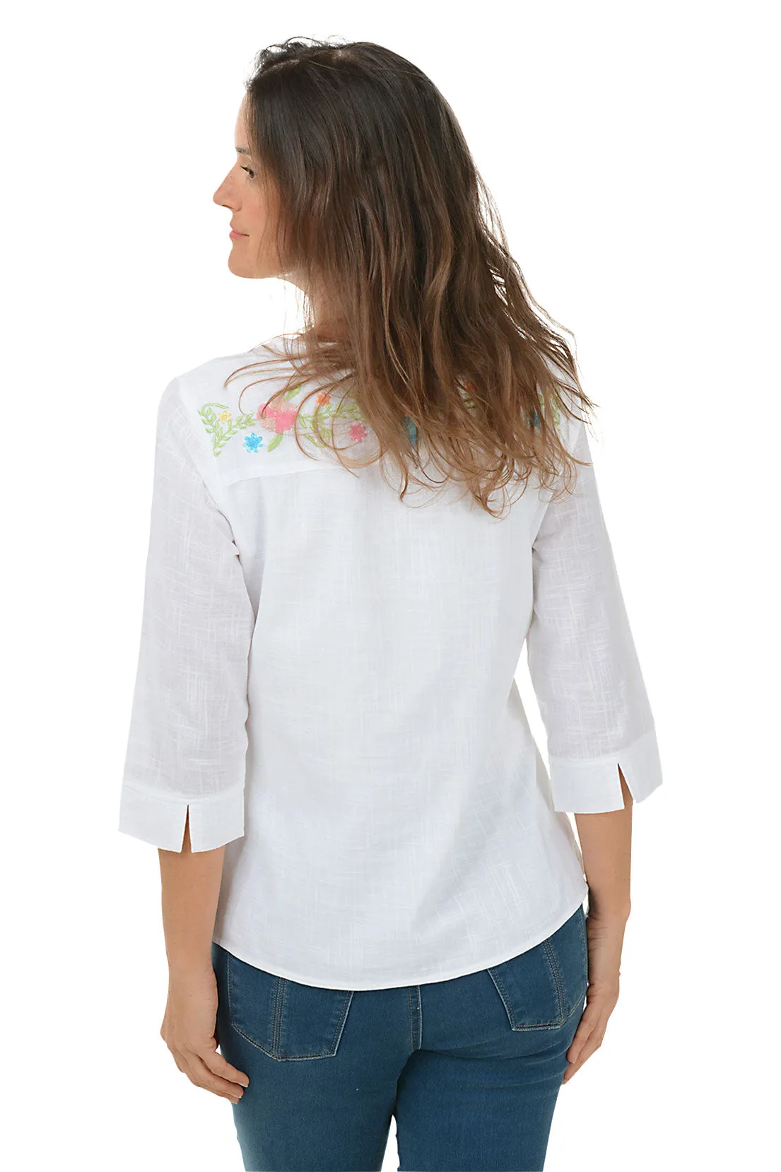 Charlotte Embroidered Button-Front Shirt