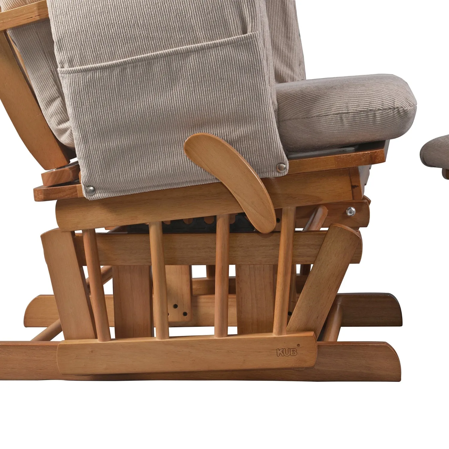 Chatsworth Nursing Chair and Footstool - Natural Wood and Cappuccino Cushions