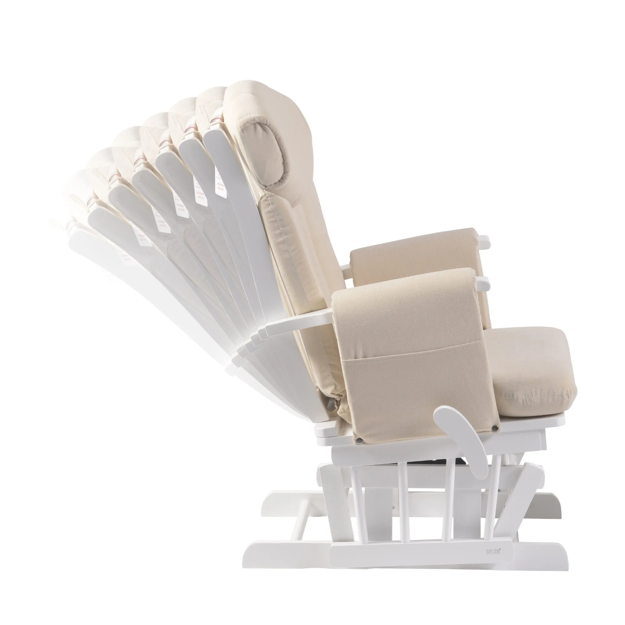 Chatsworth Nursing Chair and Footstool - White Wood and Oatmeal Cushions