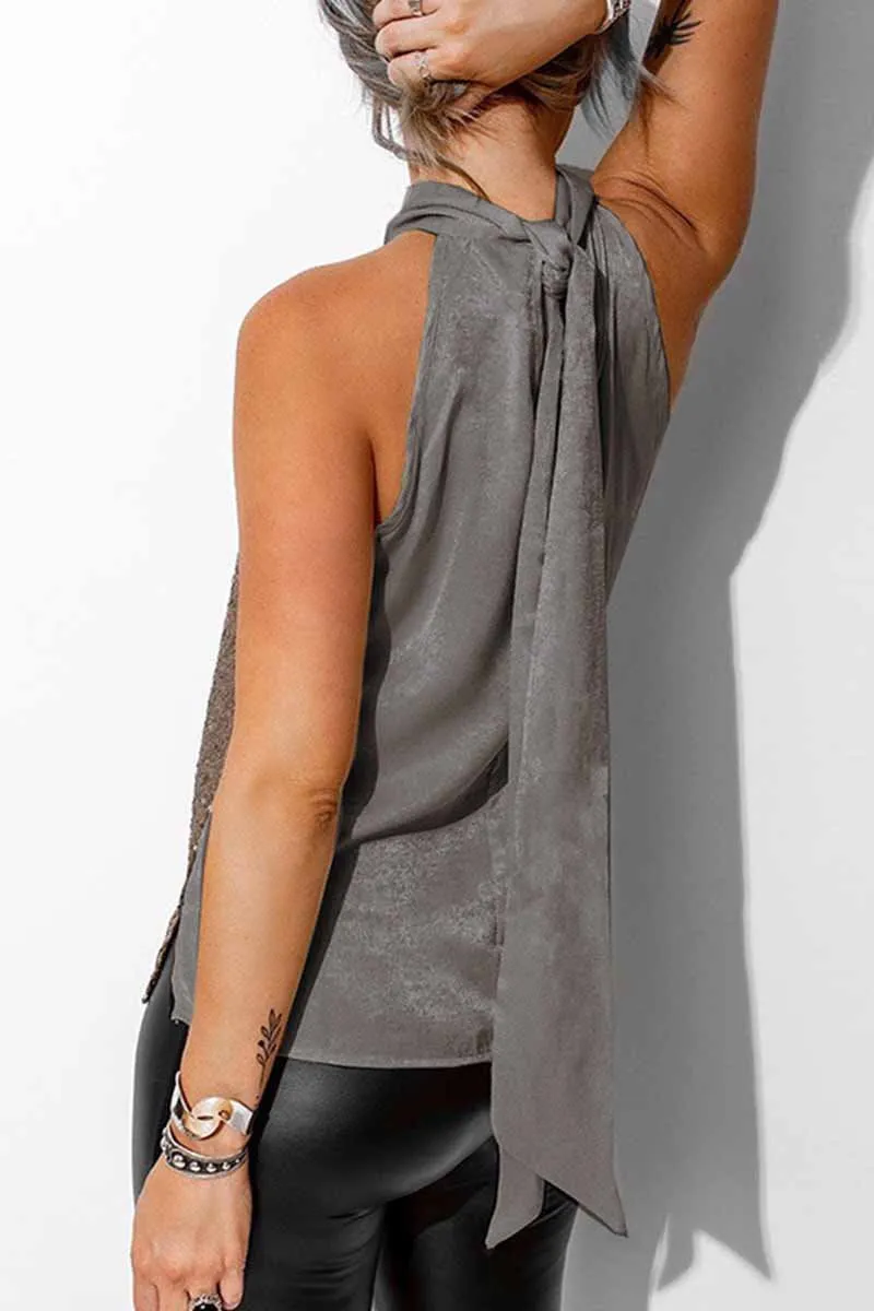 Chicindress Halter Sexy Sequined Vest Tops(3 colors)