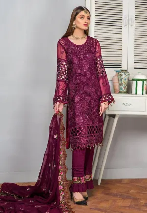 Chiffon Embroidered Suit for Party #M0112