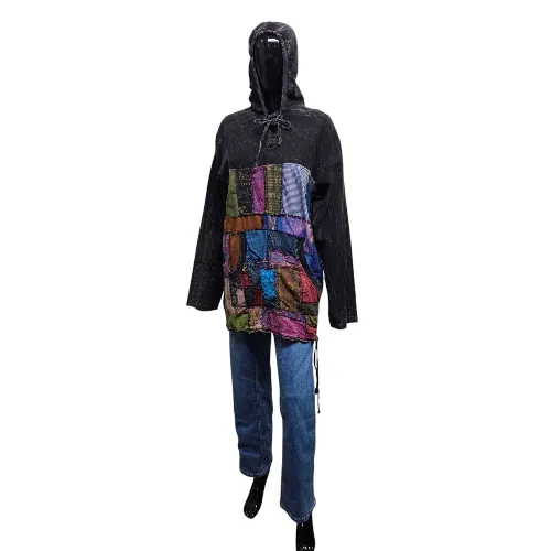 Chill Patchwork Cotton Hoodie