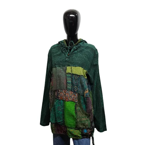 Chill Patchwork Cotton Hoodie