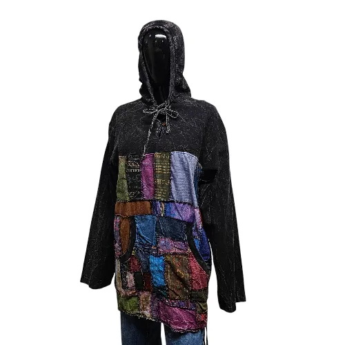 Chill Patchwork Cotton Hoodie