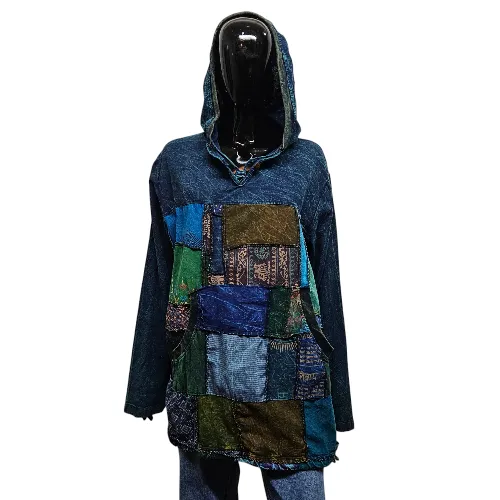 Chill Patchwork Cotton Hoodie