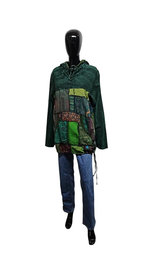 Chill Patchwork Cotton Hoodie
