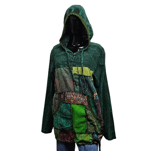 Chill Patchwork Cotton Hoodie