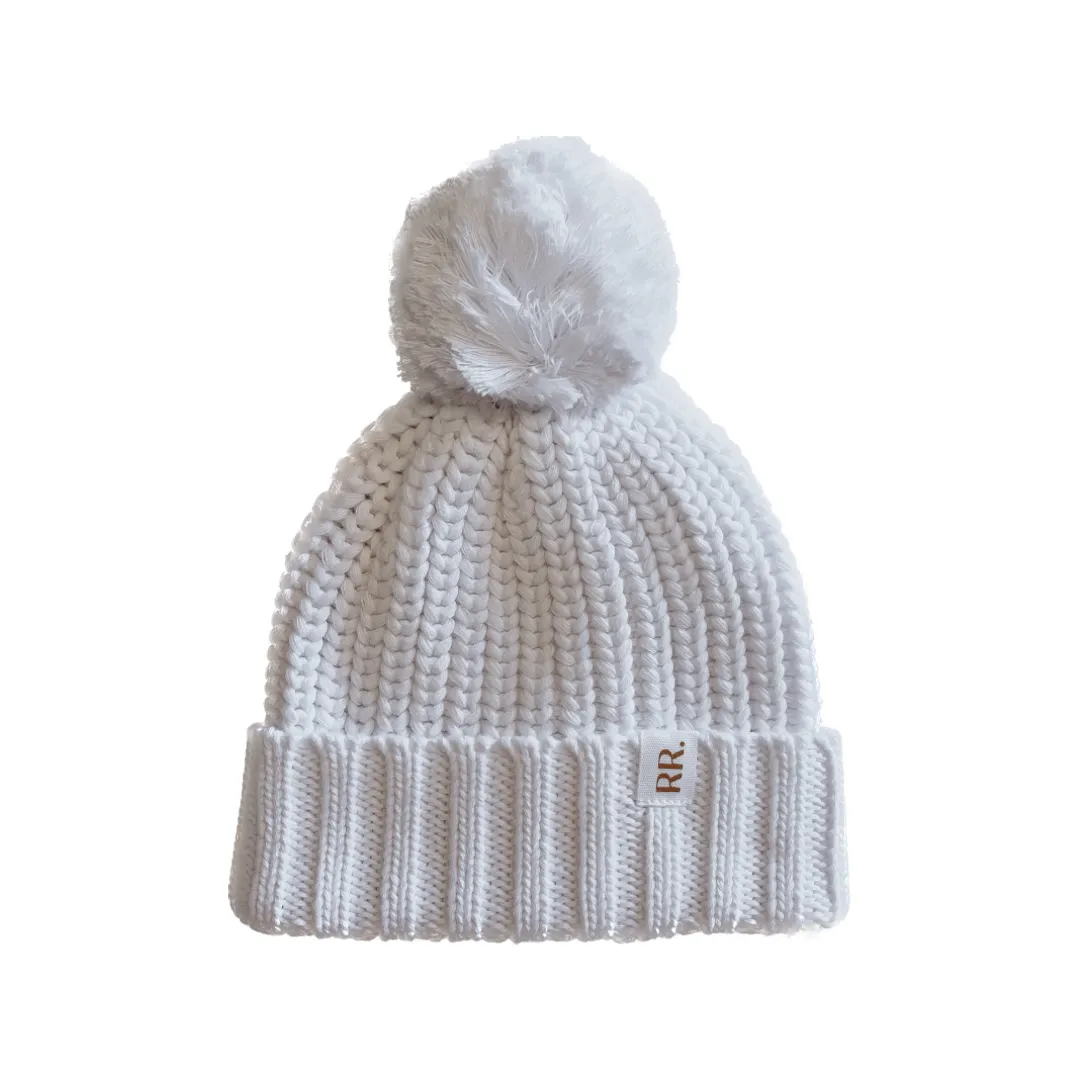 Chunky Beanie | Coconut | Pom Pom