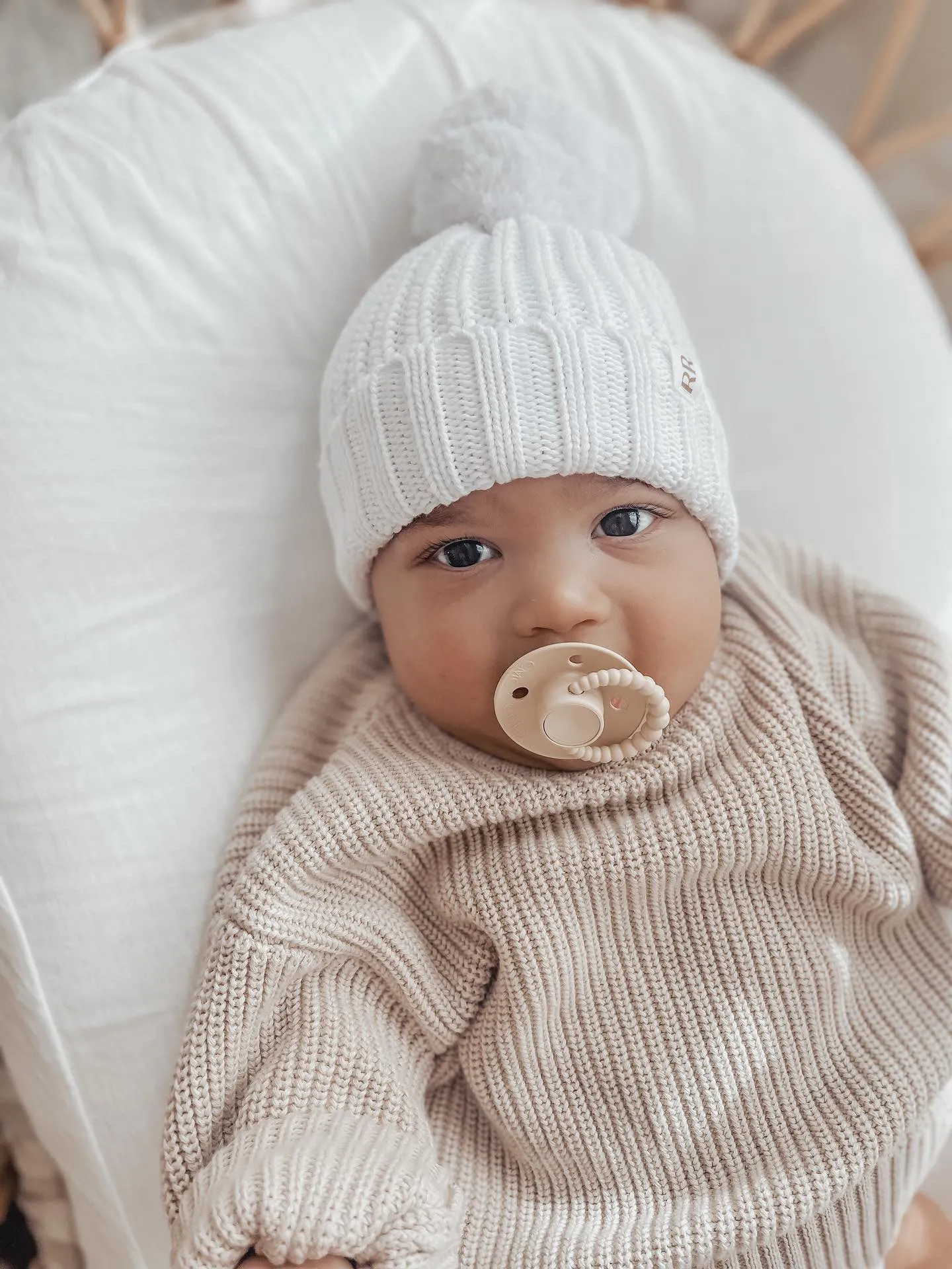 Chunky Beanie | Coconut | Pom Pom
