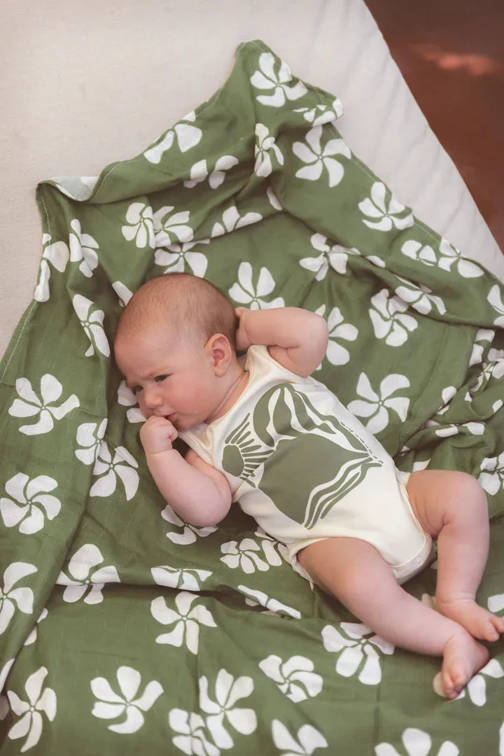 CINNAMON BABY BIG ISLAND ROMPER - OLIVE