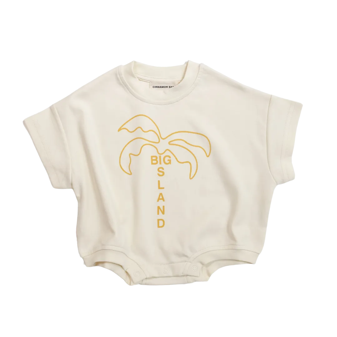 CINNAMON BABY BIG ISLAND T-SHIRT ROMPER - MUSTARD