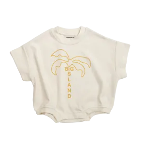 CINNAMON BABY BIG ISLAND T-SHIRT ROMPER - MUSTARD