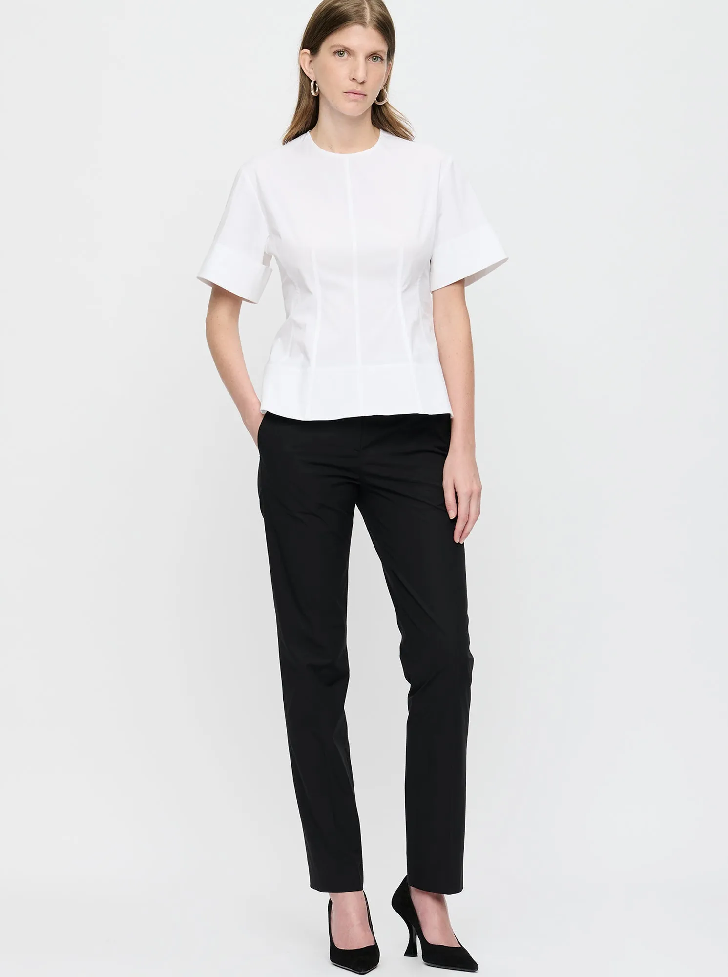 CLARE crewneck top White
