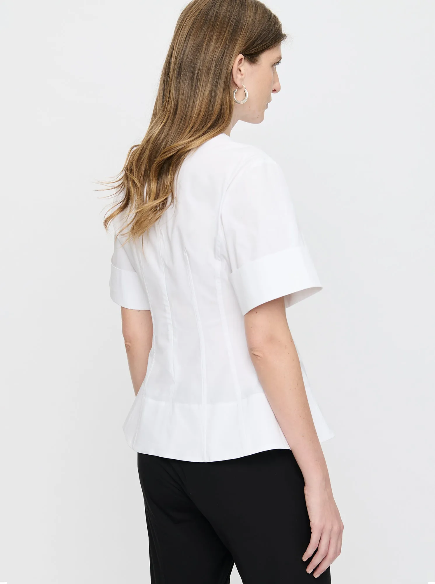 CLARE crewneck top White