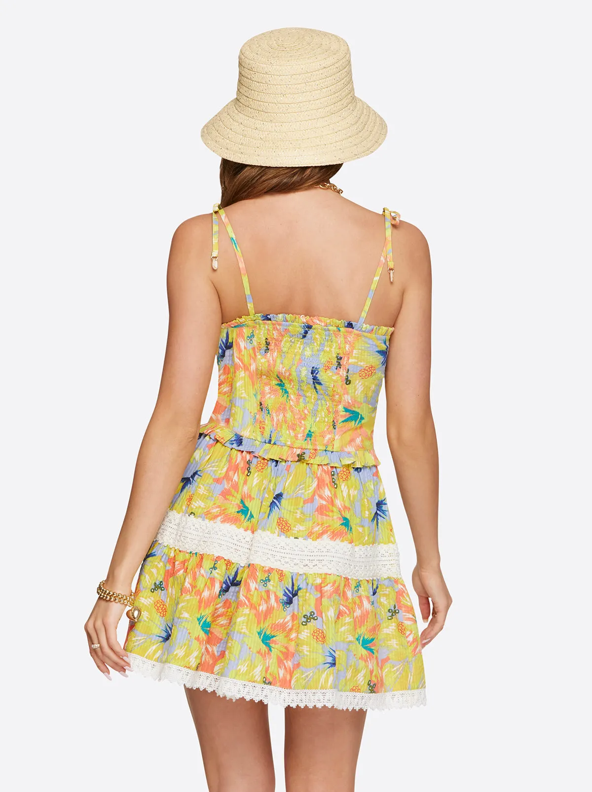 Clare Peplum Tank in Candy Hibiscus