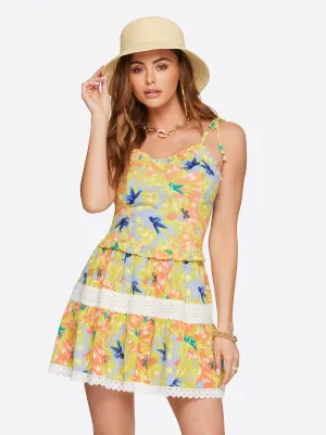 Clare Peplum Tank in Candy Hibiscus