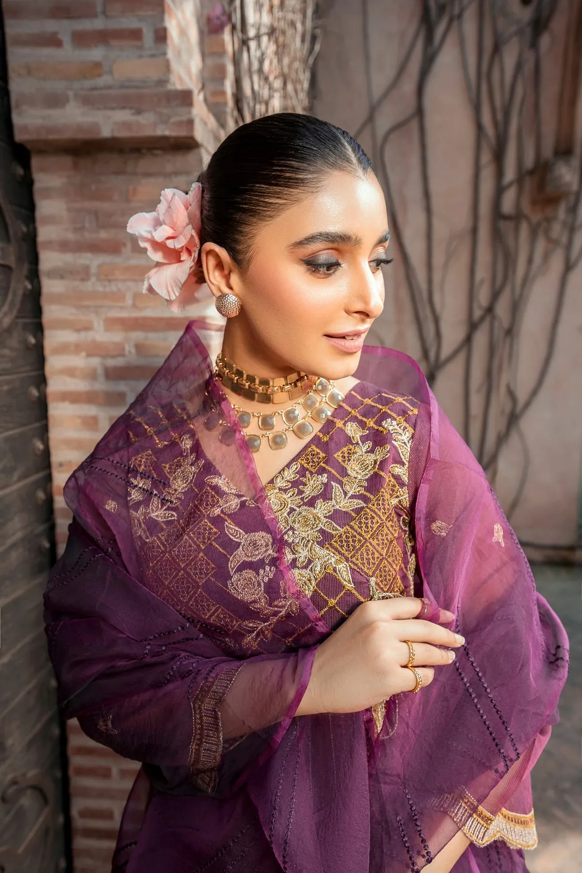 Classy Pakistani Peplum Frock and Trouser Dress for Eid