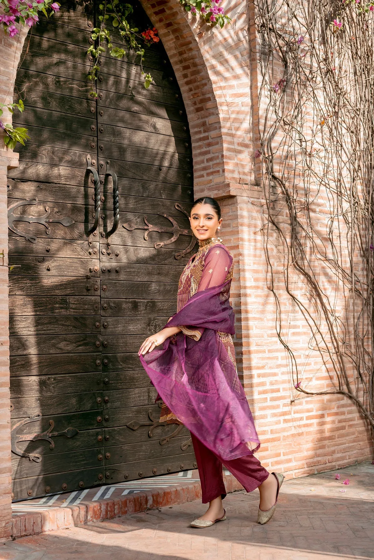 Classy Pakistani Peplum Frock and Trouser Dress for Eid