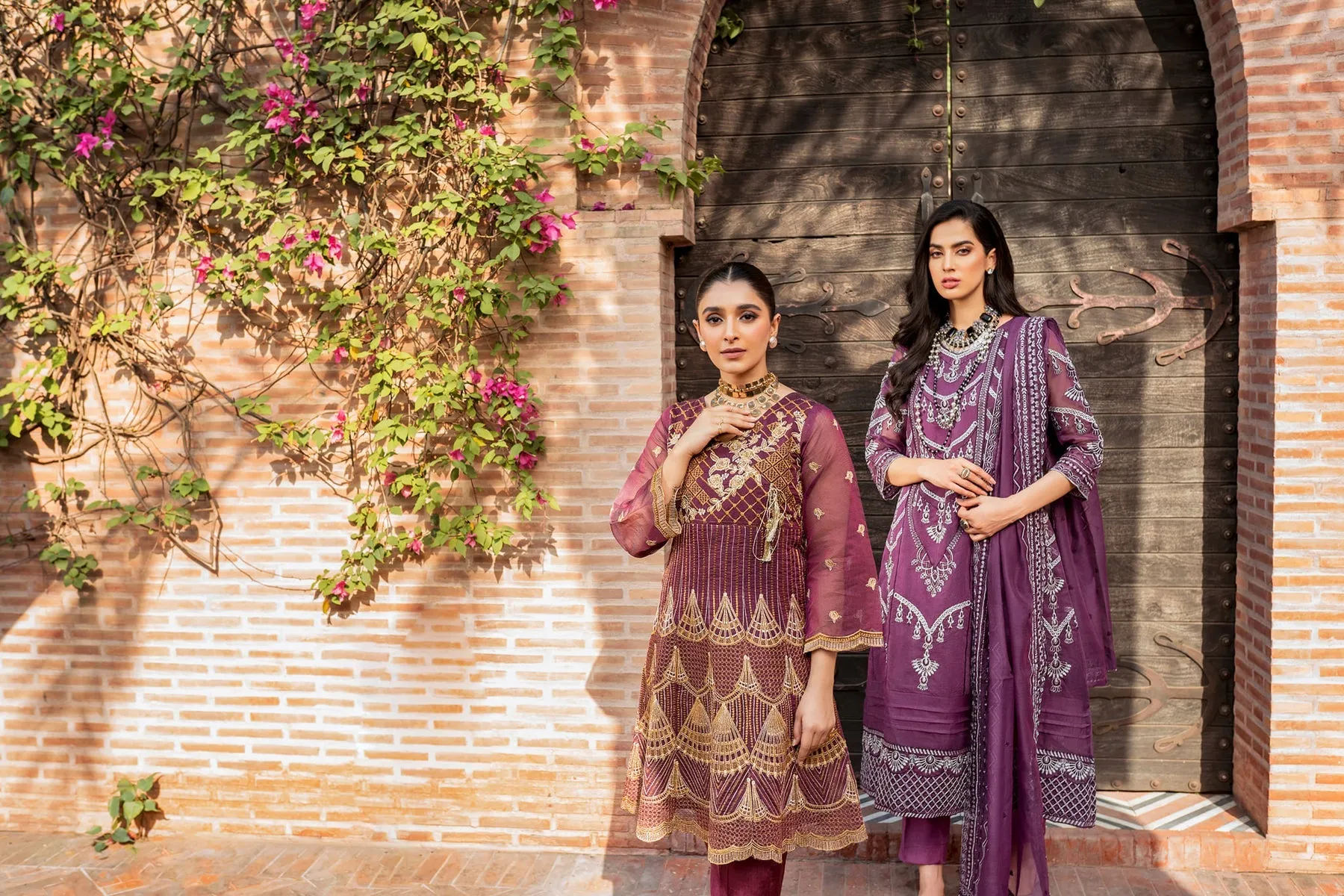 Classy Pakistani Peplum Frock and Trouser Dress for Eid