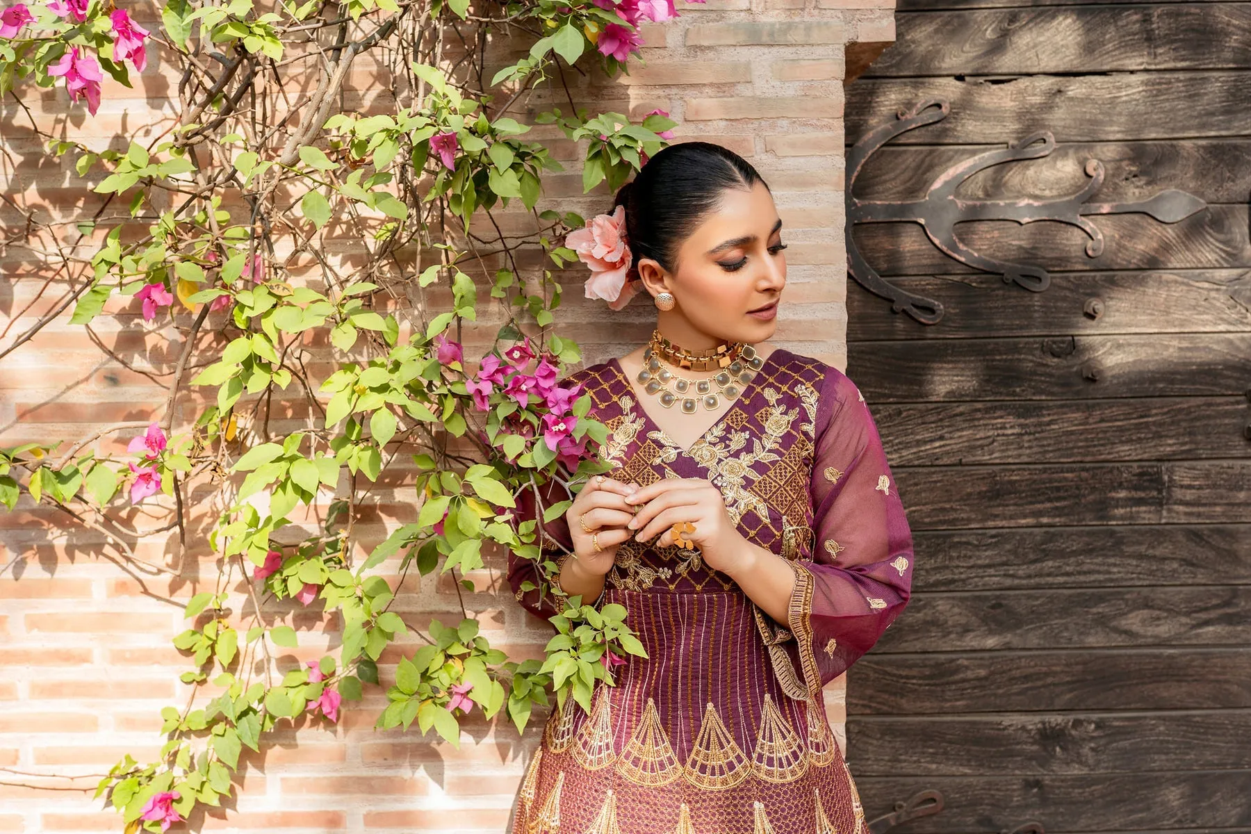 Classy Pakistani Peplum Frock and Trouser Dress for Eid