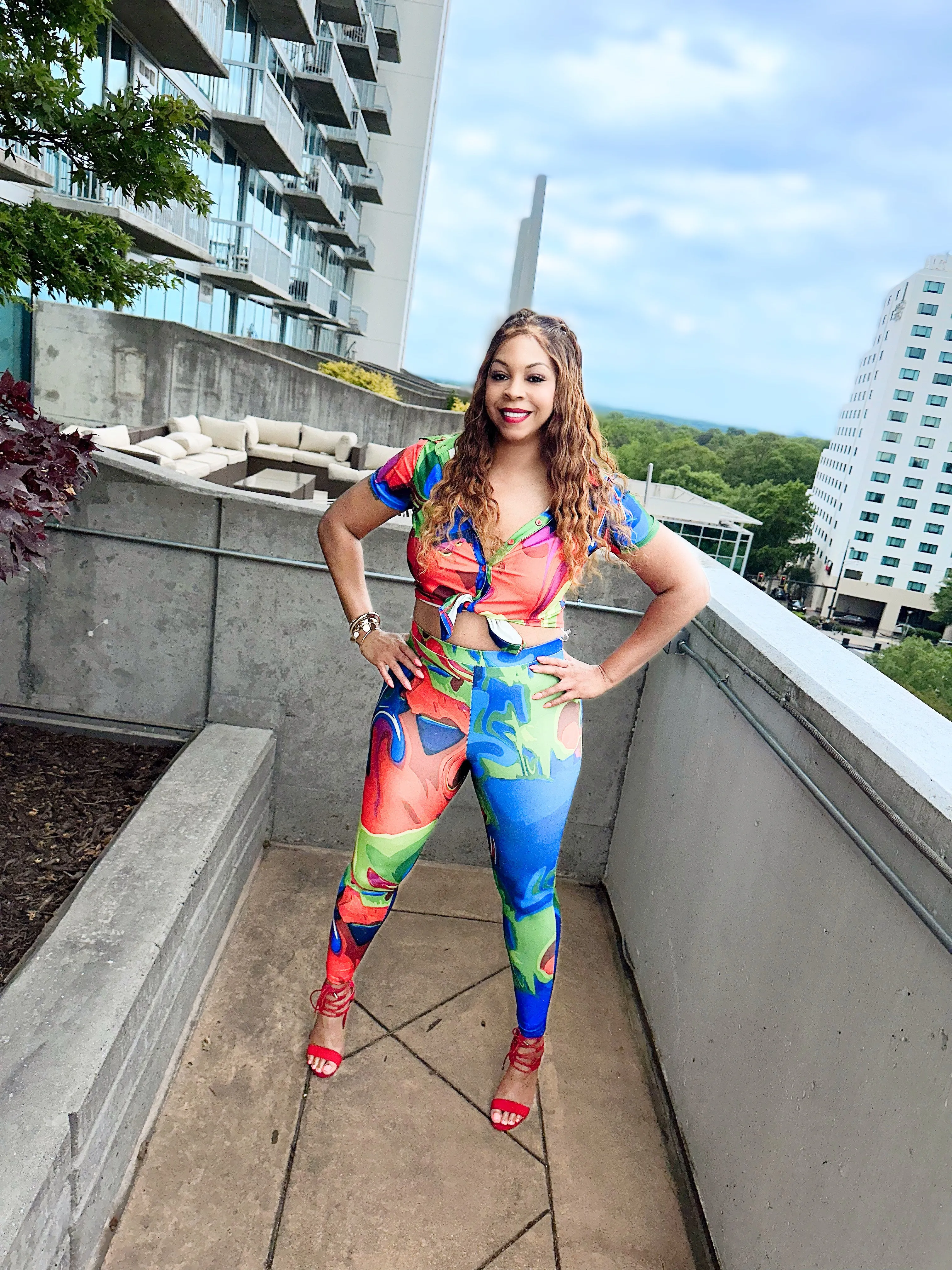 CLEARANCE! Vibrant Vibe Stretchy Two Piece Pants Set! Up to 3X!