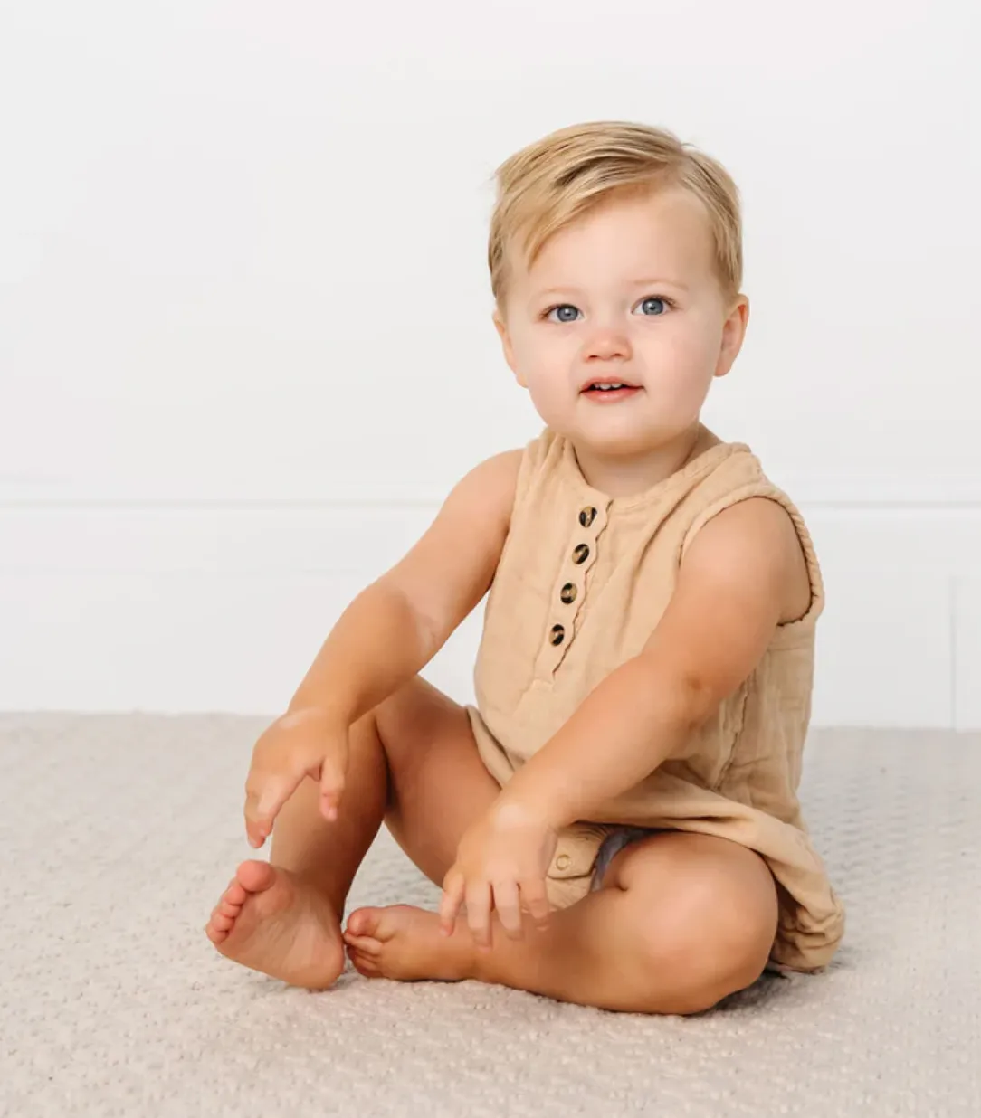 Cloud Muslin™ Bubble Romper | Tan