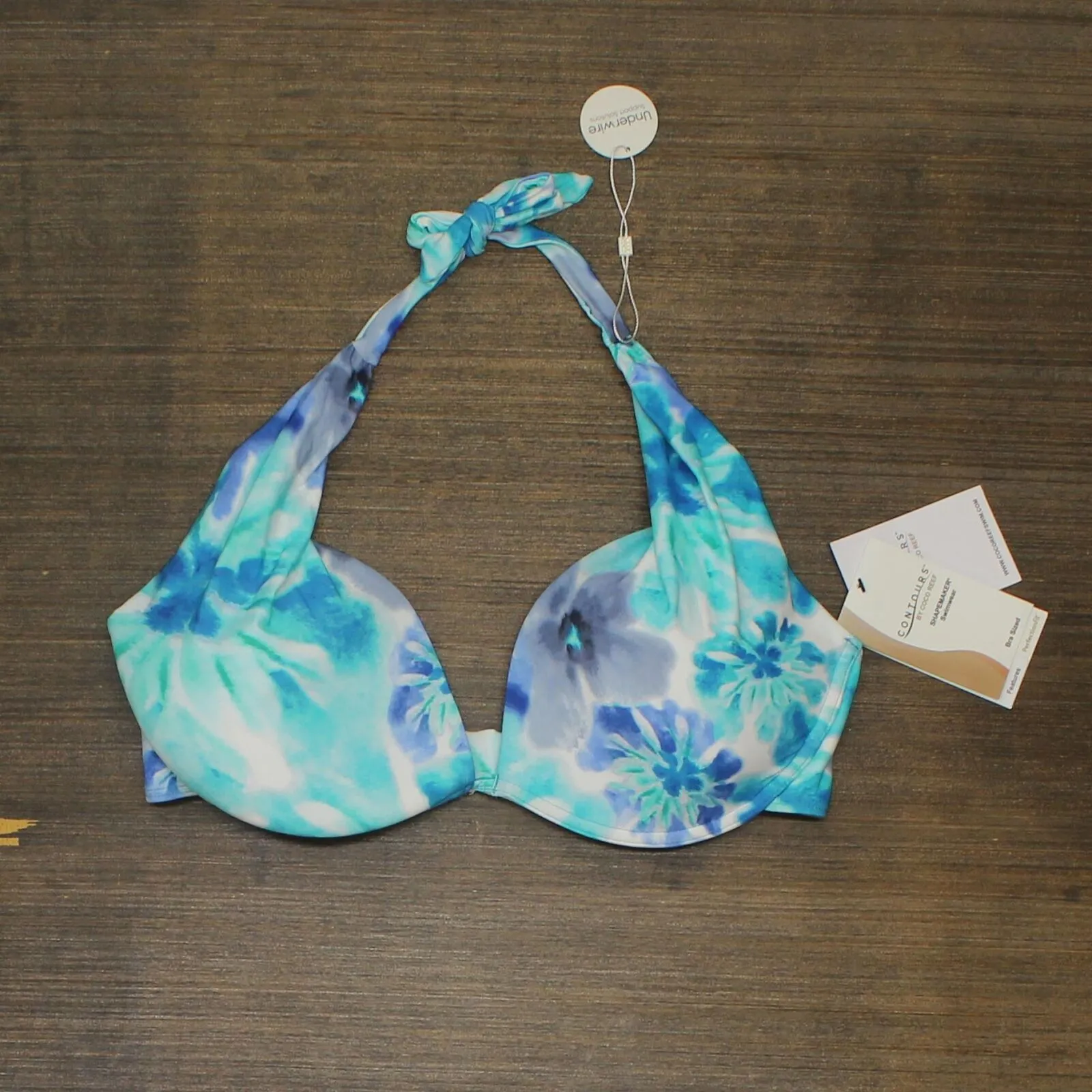 Coco Reef Contours Cameo Printed Bra-Sized Halter Bikini Top T44082