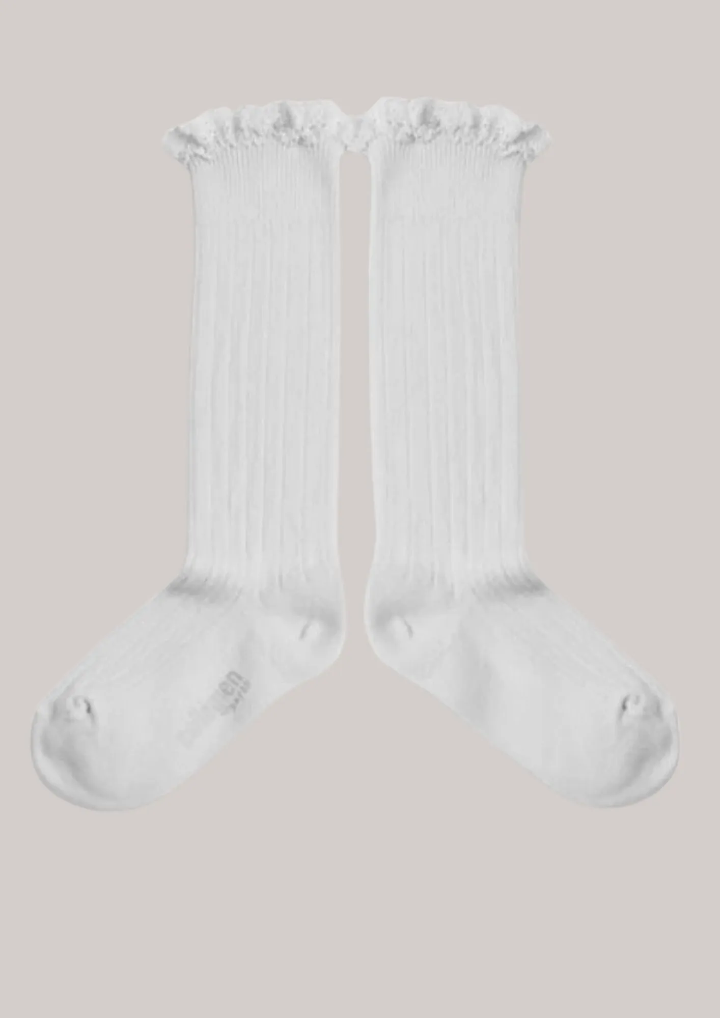 Collégien X Strawberries & Cream - Joséphine Blanc Neige - Knee Socks with Lace