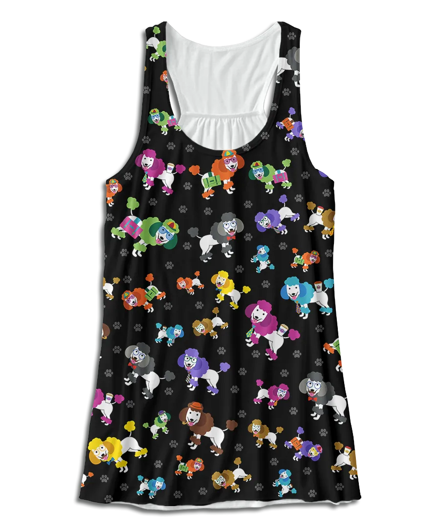 Colorful Poodle Racerback Tank Top