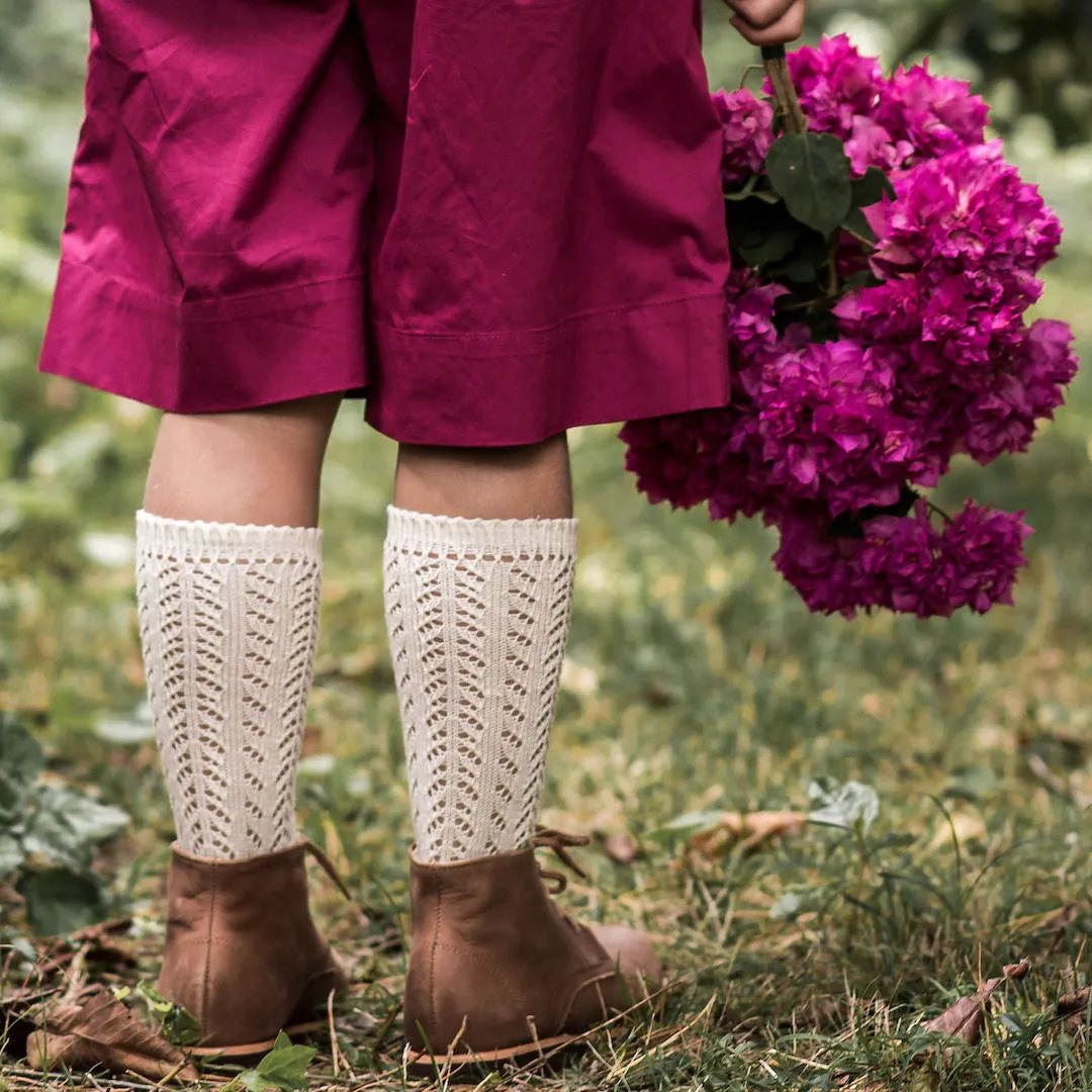condor knee high socks - chai lacework cotton