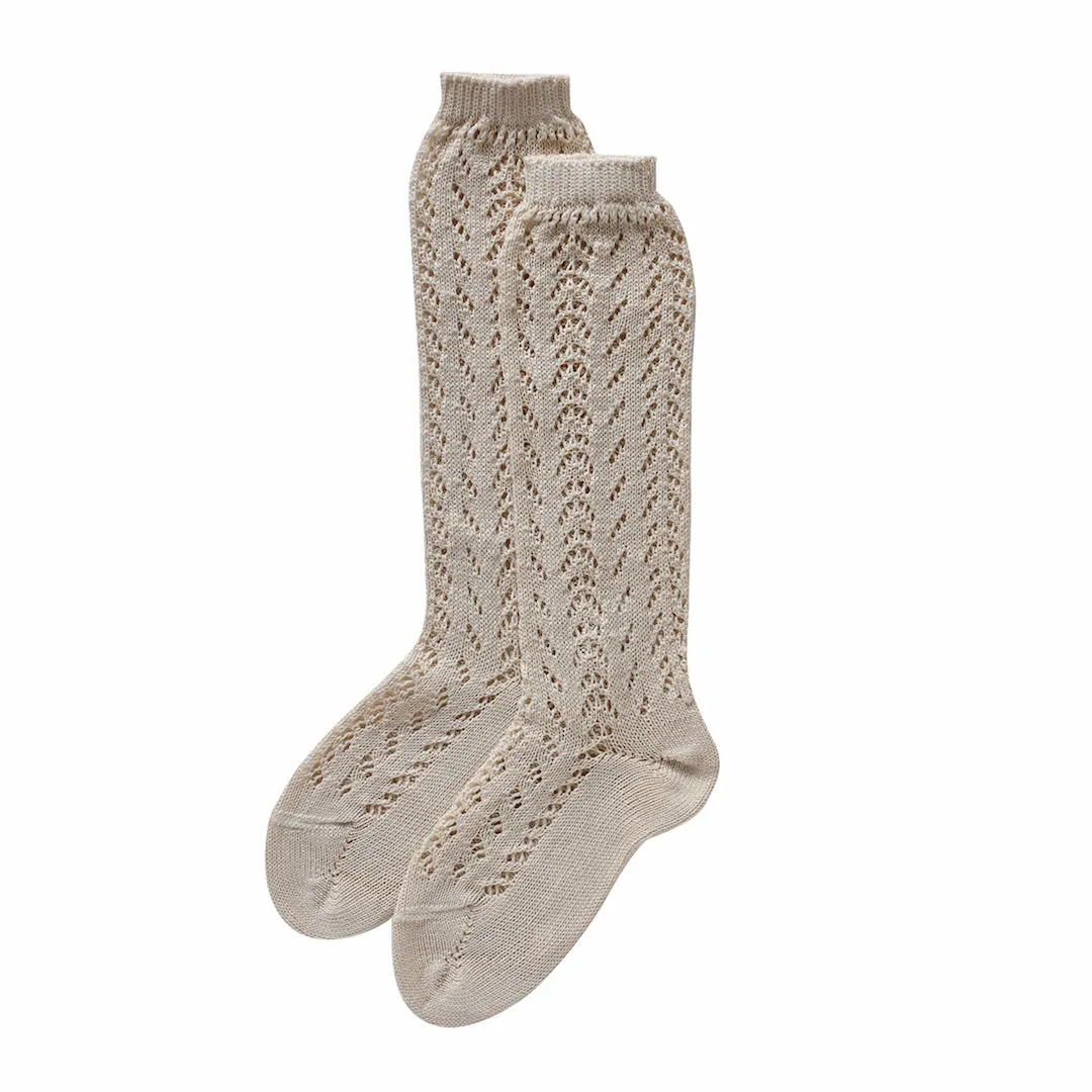 condor knee high socks - chai lacework cotton
