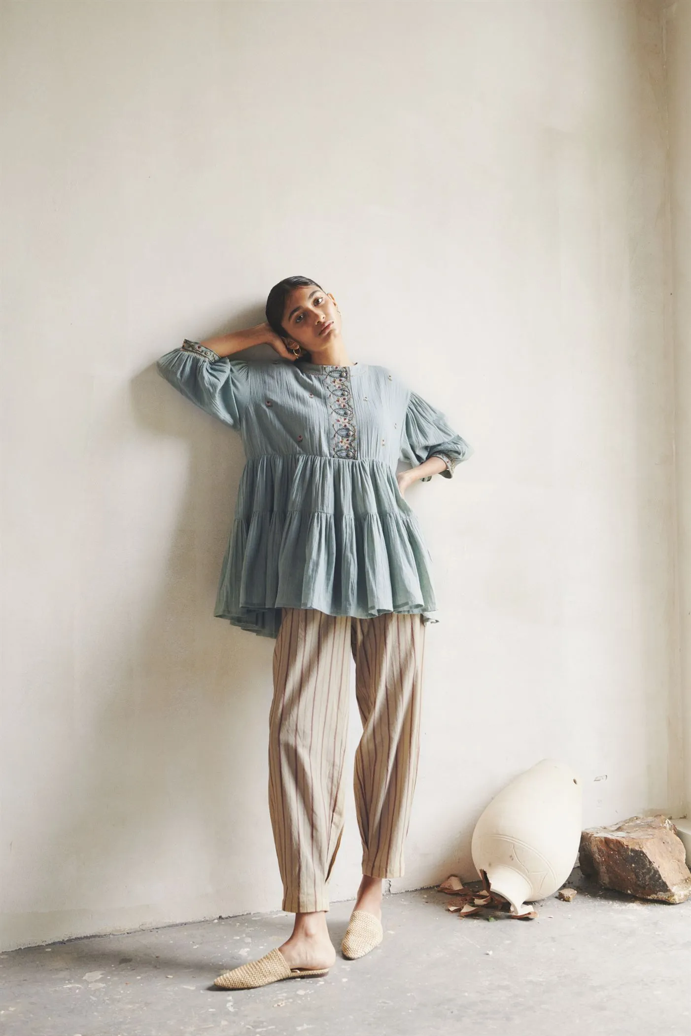 CORD   I   Hiraeth  Tiered Top Pale Blue
