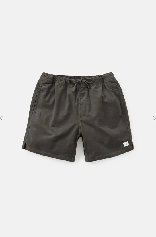 Cord Local Short in Black Wash